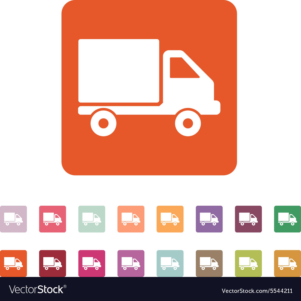 Truck icon delivery and shipping symbol flat