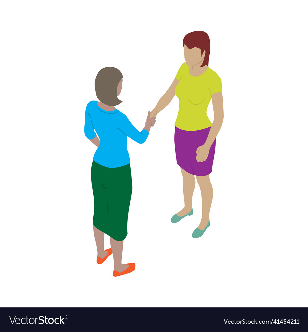 Two women shake hands business partners handshake