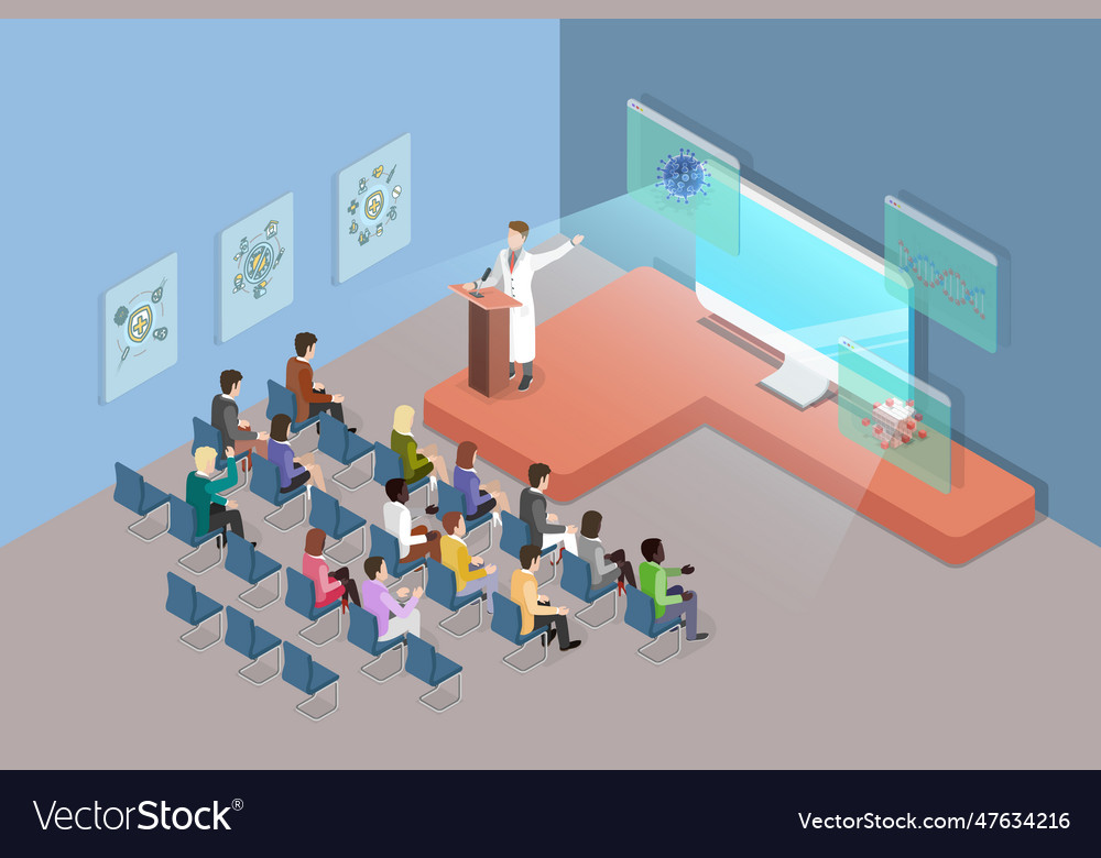 3d isometric flat conceptual Royalty Free Vector Image