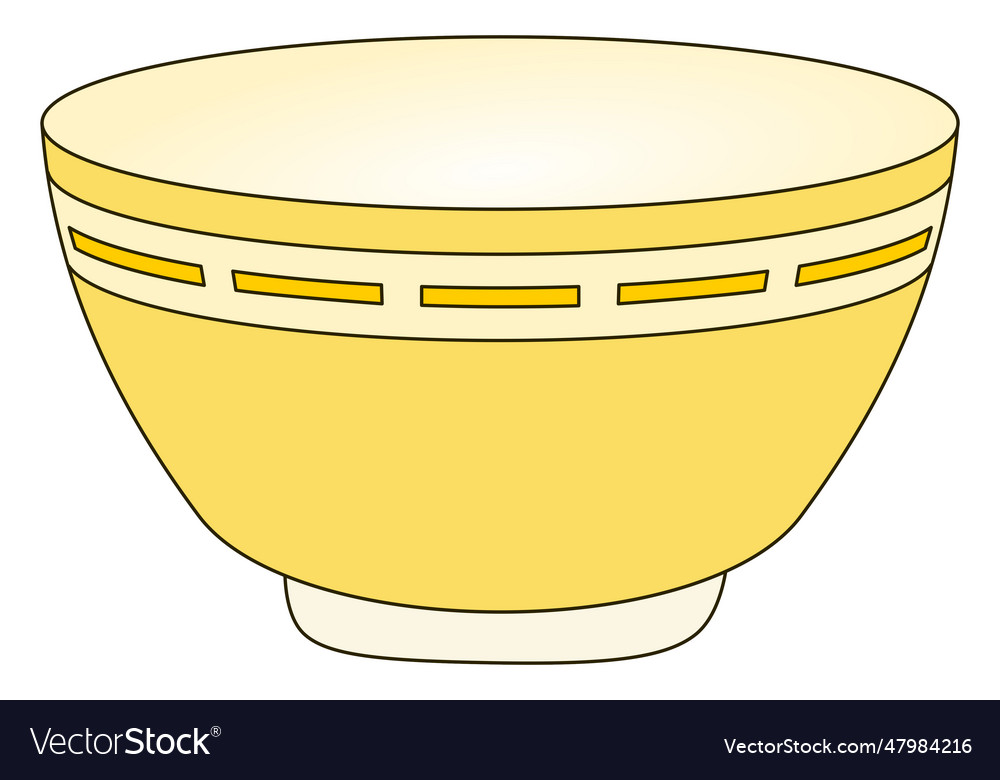 A Kitchen Bowl With Different Shades Of Yellow Vector Image