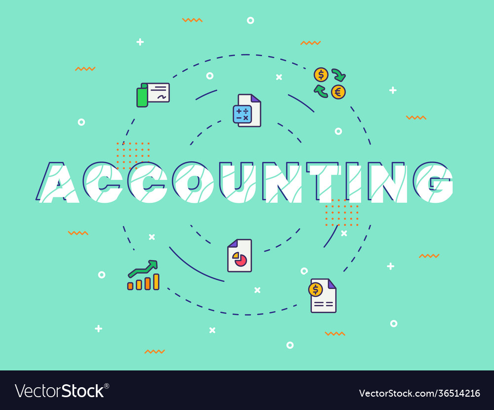 Accounting typography calligraphy word art Vector Image