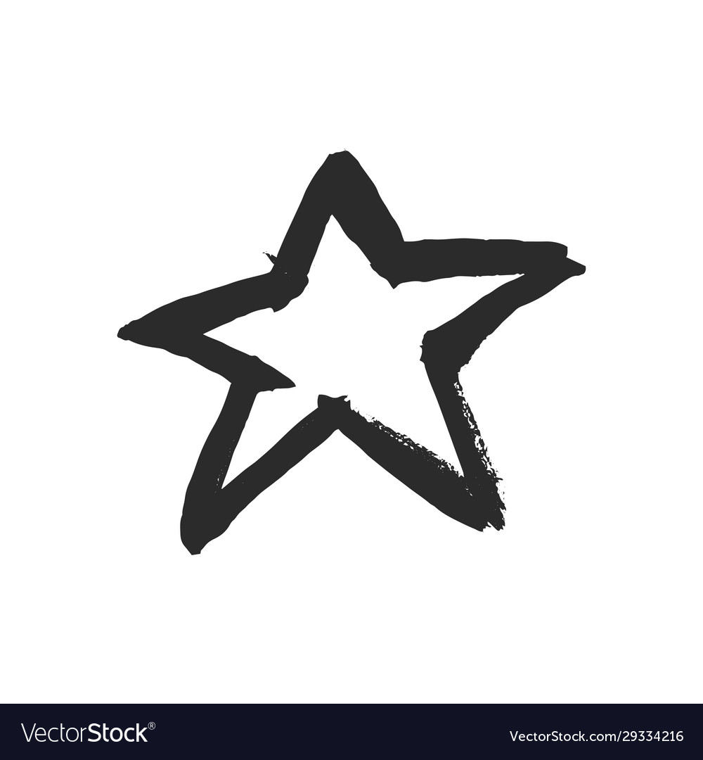 Black ink star Royalty Free Vector Image - VectorStock