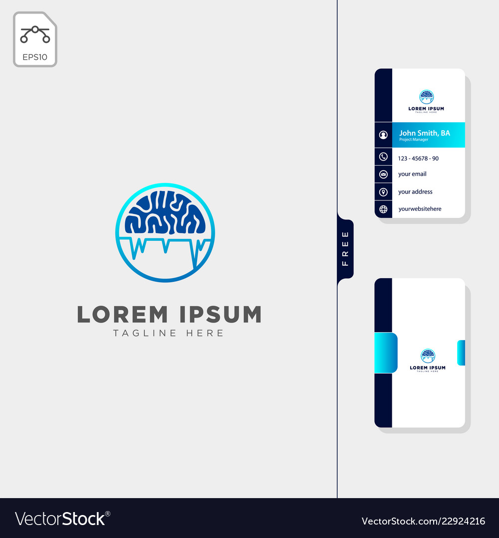 Brain ct scan minimal logo template free business Vector Image