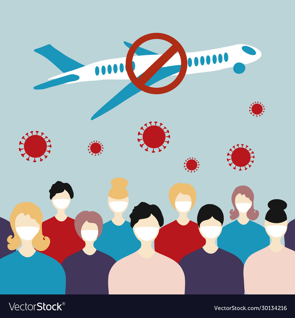 Coronavirus cancellation flights due Royalty Free Vector