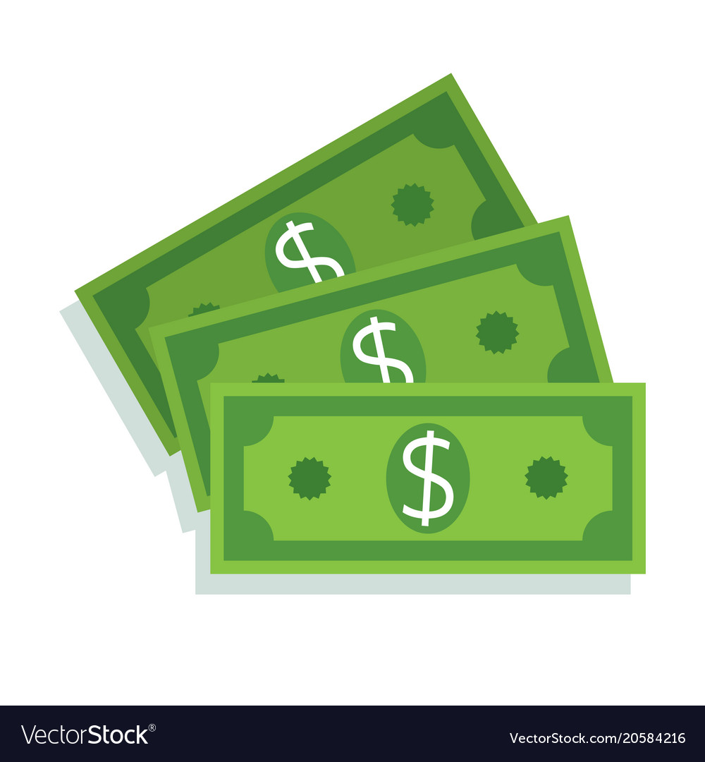 Dollar bill icon money cash Royalty Free Vector Image