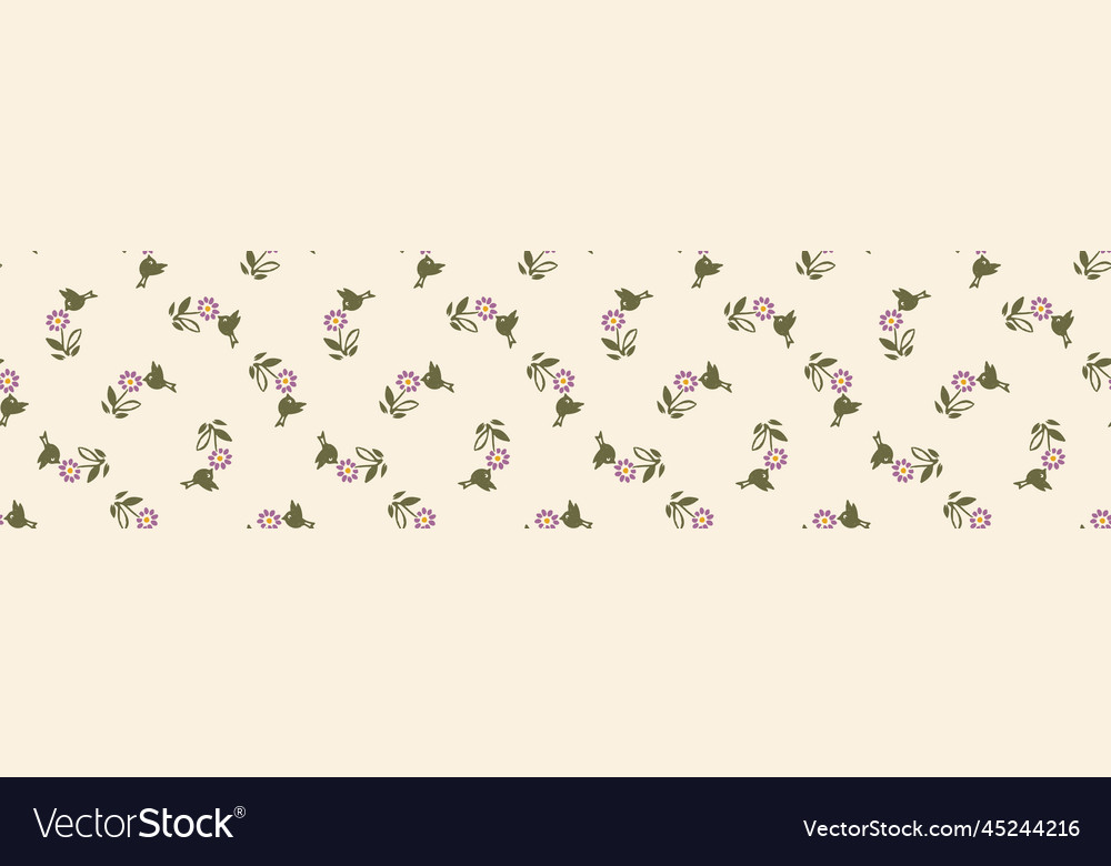 Natural allotment floral border seamless Vector Image