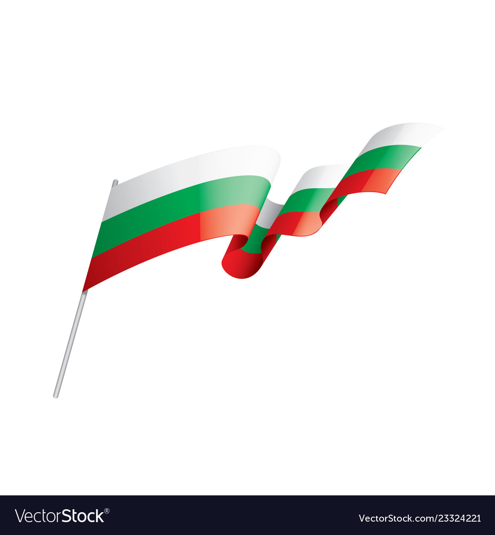 Bulgaria flag on a white Royalty Free Vector Image