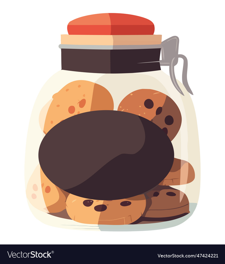 Chocolate cookies jar Royalty Free Vector Image