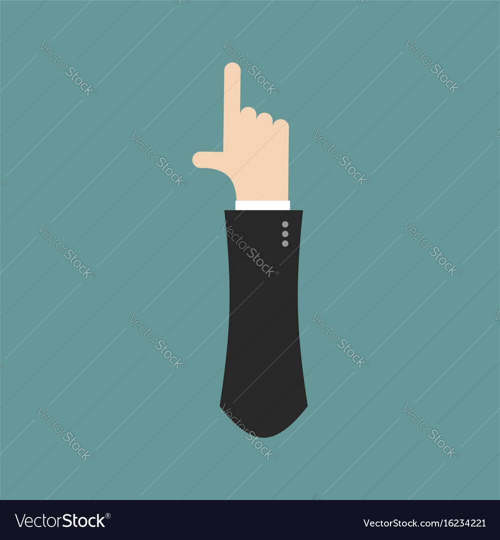 I letter businessman hand font it shows finger