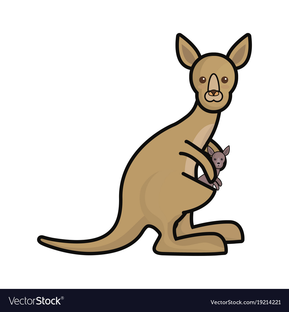 Mother and baby kangaroo Royalty Free Vector Image