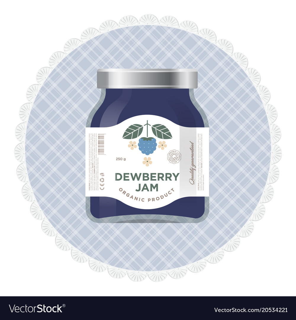 Packaging dewberry blackberry jam label