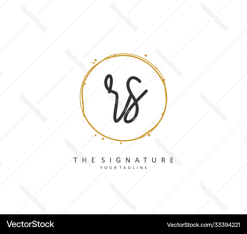 R s rs initial letter handwriting and signature Vector Image