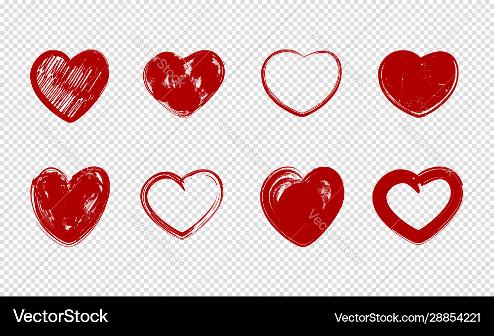 Red grunge hearts Royalty Free Vector Image - VectorStock