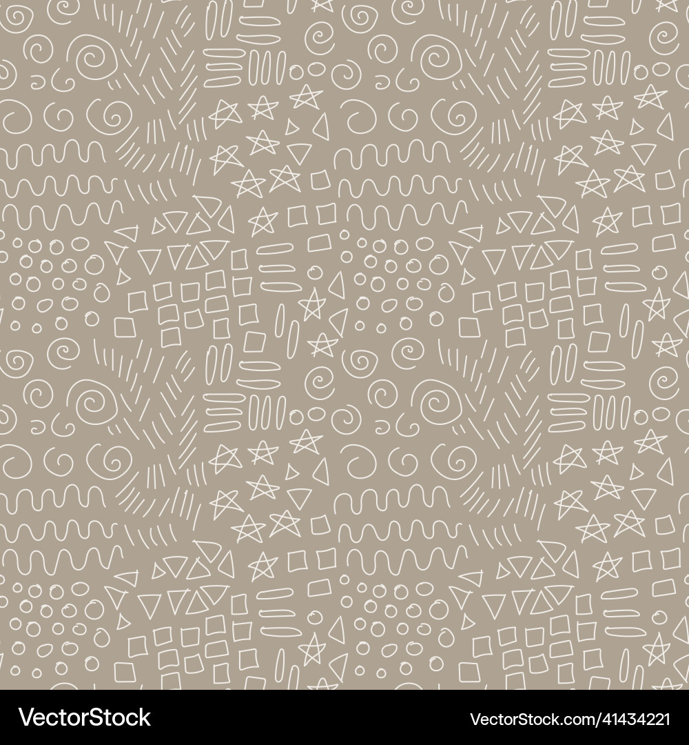 Seamless pattern in doodle style many Royalty Free Vector