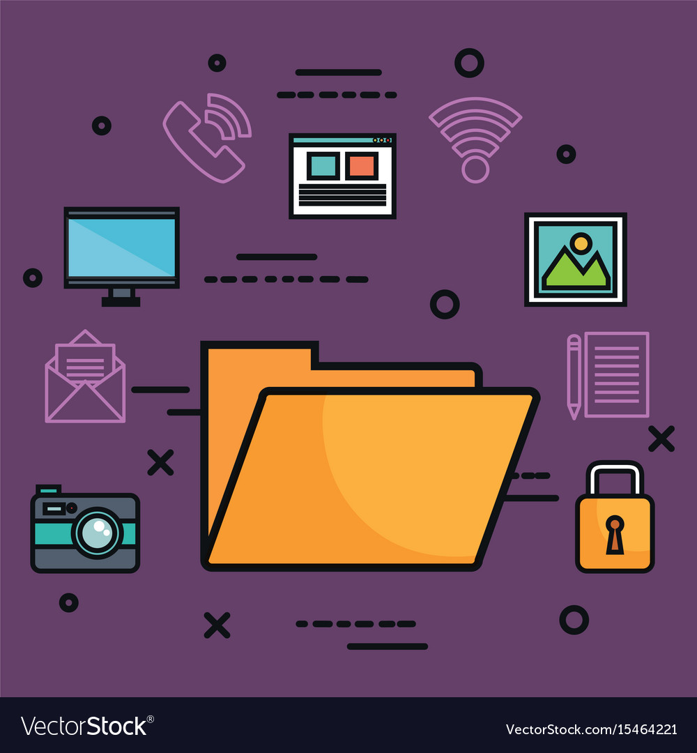 Technology and communication objects design Vector Image