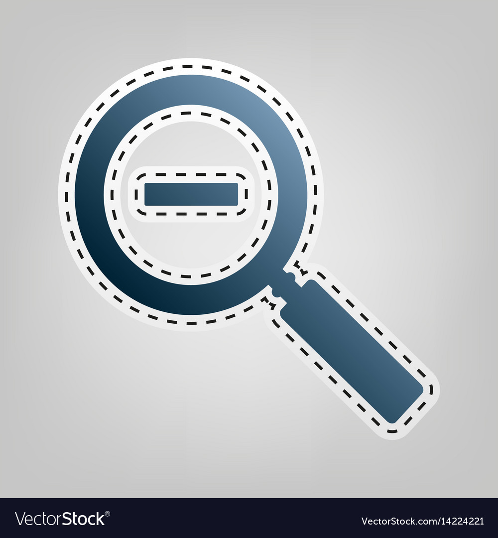 Zoom sign blue icon with Royalty Free Vector Image