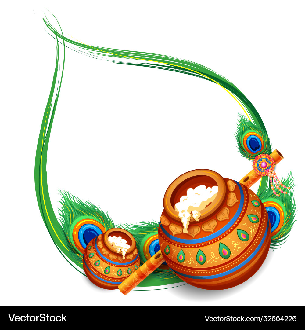 Dahi celebration in happy janmashtami Royalty Free Vector