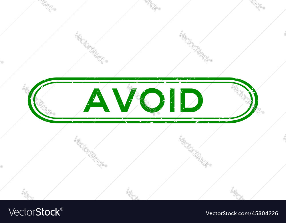 Grunge green avoid word rubber seal stamp Vector Image