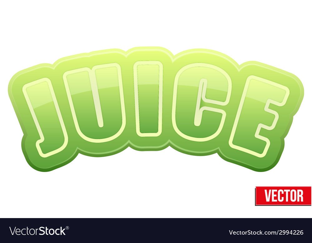 Label for green apple juice bright premium design