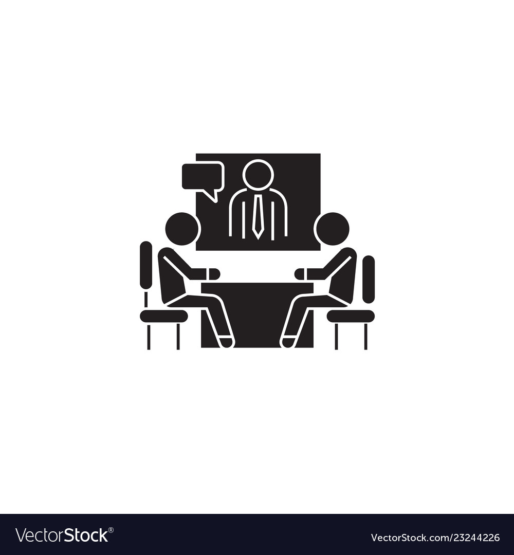 Teleconference black concept icon Royalty Free Vector Image