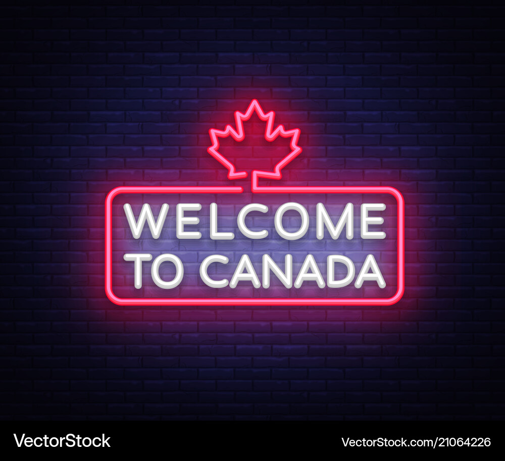 to canada neon sign Royalty Free Vector Image