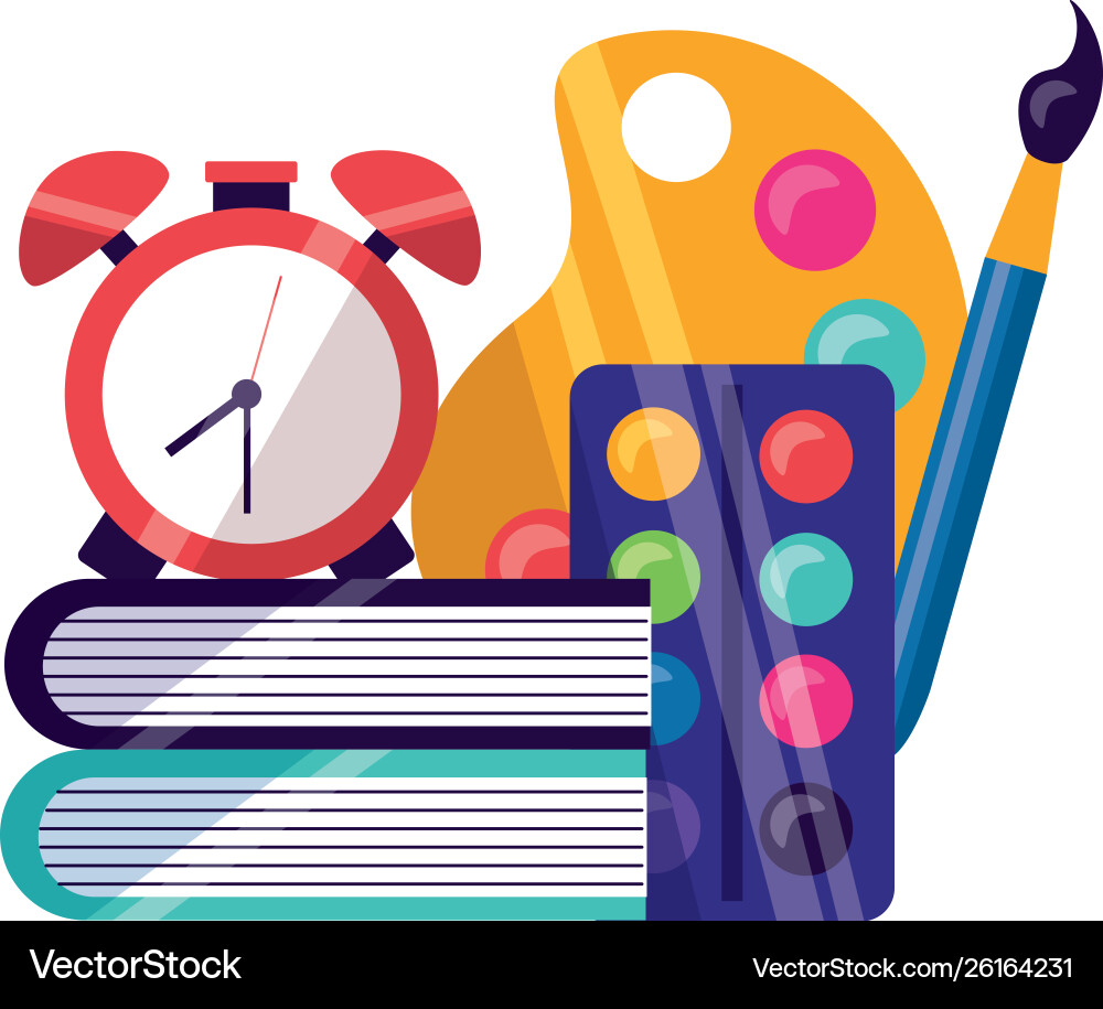 Back to school flat design Royalty Free Vector Image