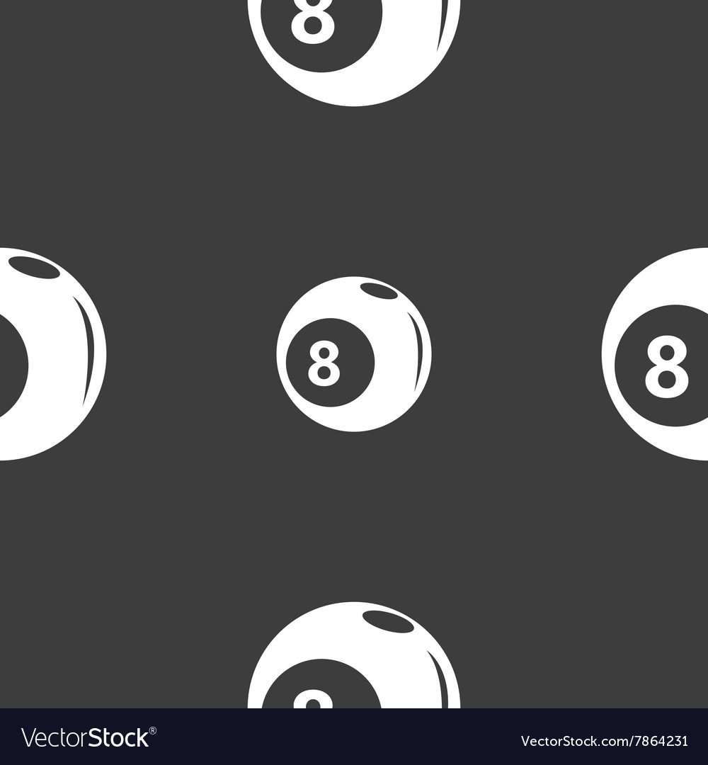 Billiards icon sign seamless pattern on a gray