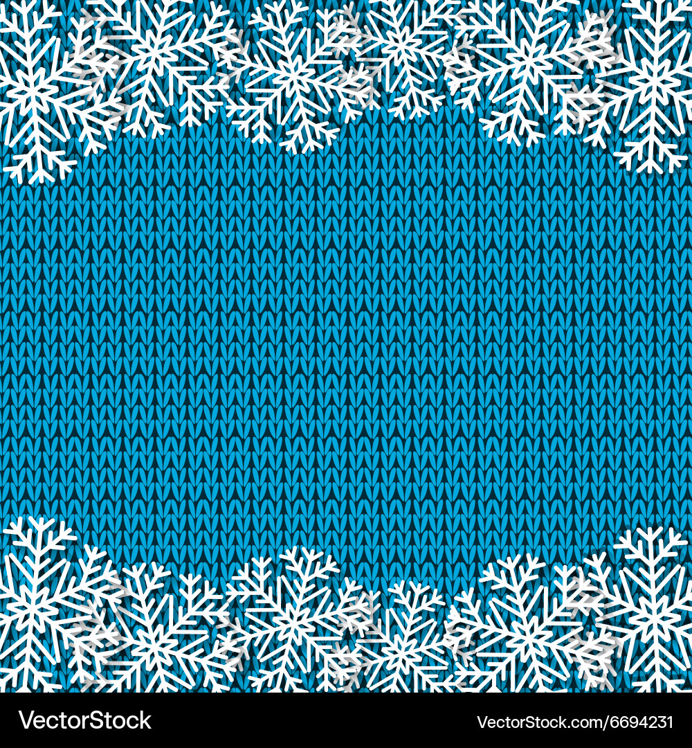 Blue knitted background Royalty Free Vector Image