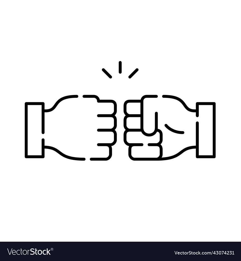 Fist bump friendly gesture of approval support Vector Image