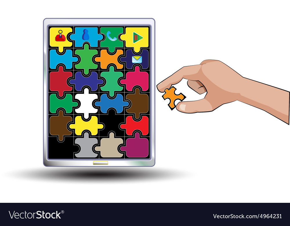 Jigsaw application Royalty Free Vector Image VectorStock