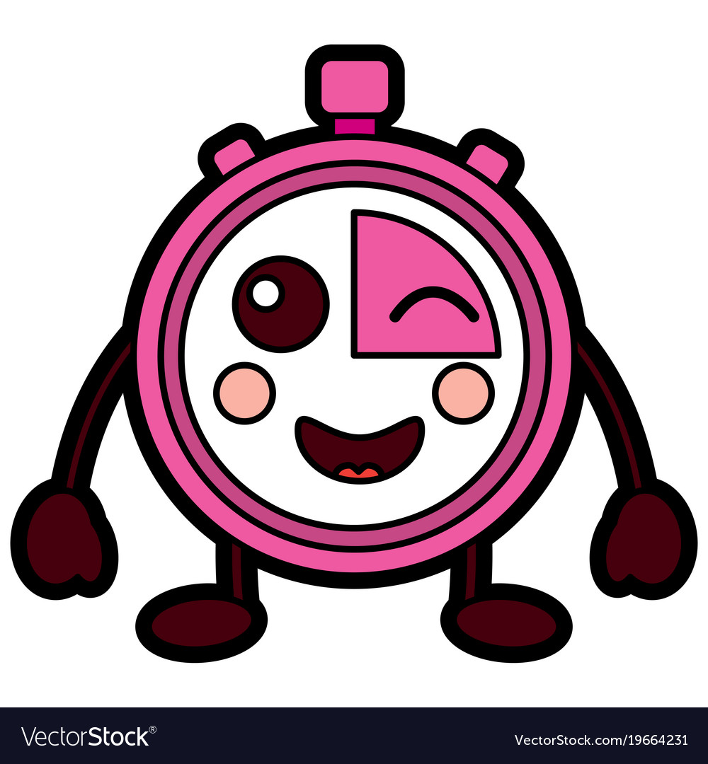 Kawaii chronometer speed timer cartoon character