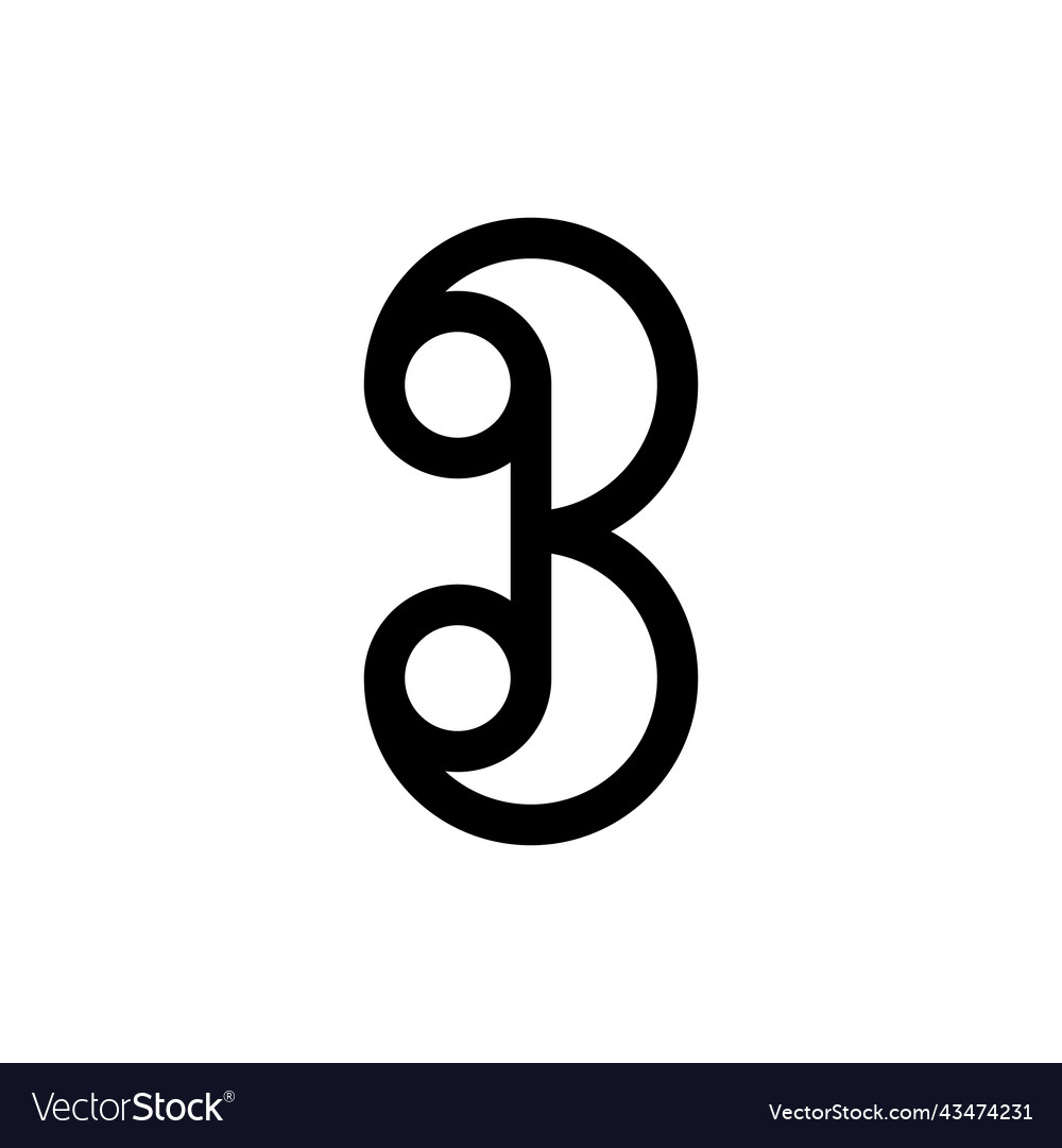 Modern monogram letter b logo design