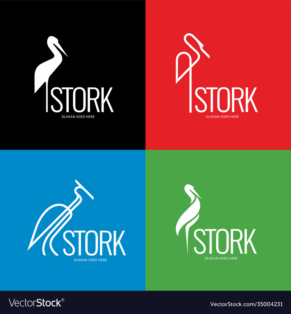 Stork bird logo design