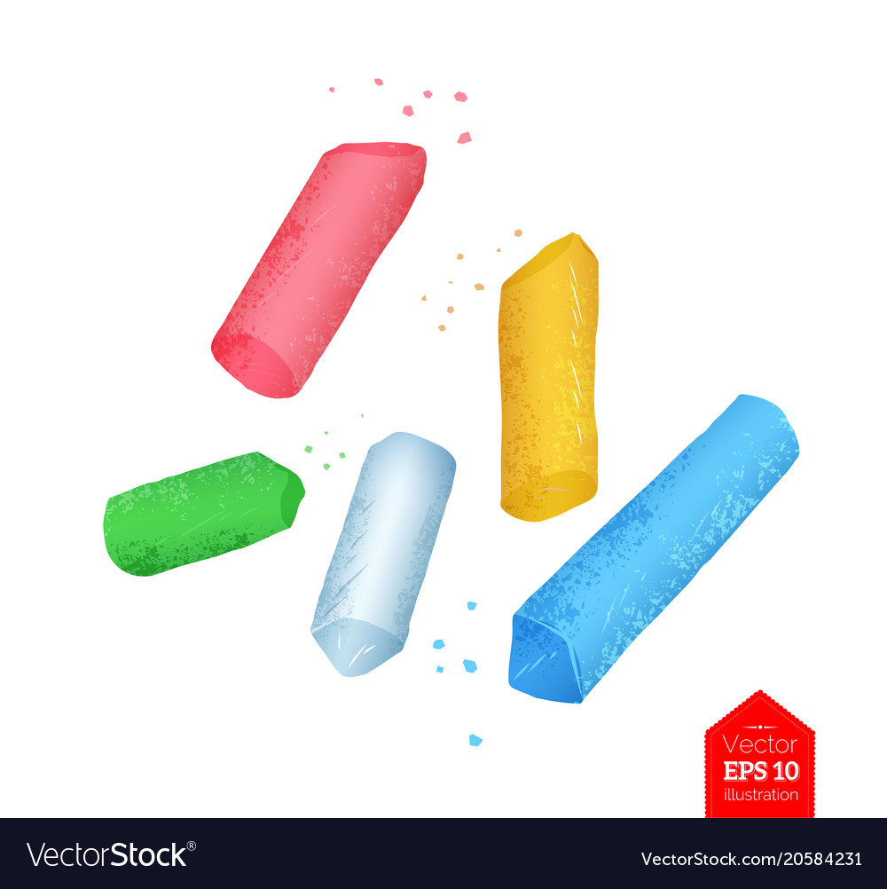 Top view chalk pieces Royalty Free Vector Image