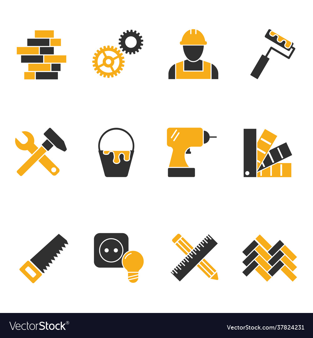 Web icons set - materials construction tools