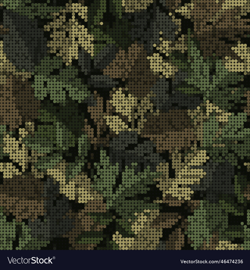 Camouflage pixelated seamless pattern with leaves Vector Image