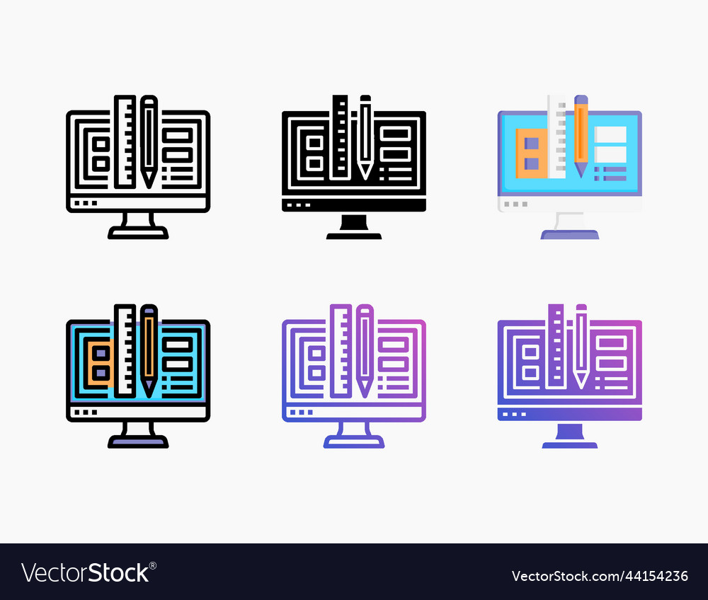 Edit tool icon set with different styles