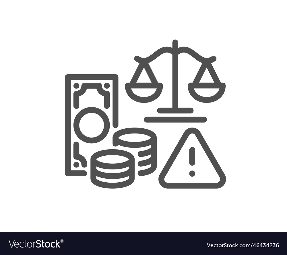 Fraud line icon money or financial crime sign Vector Image