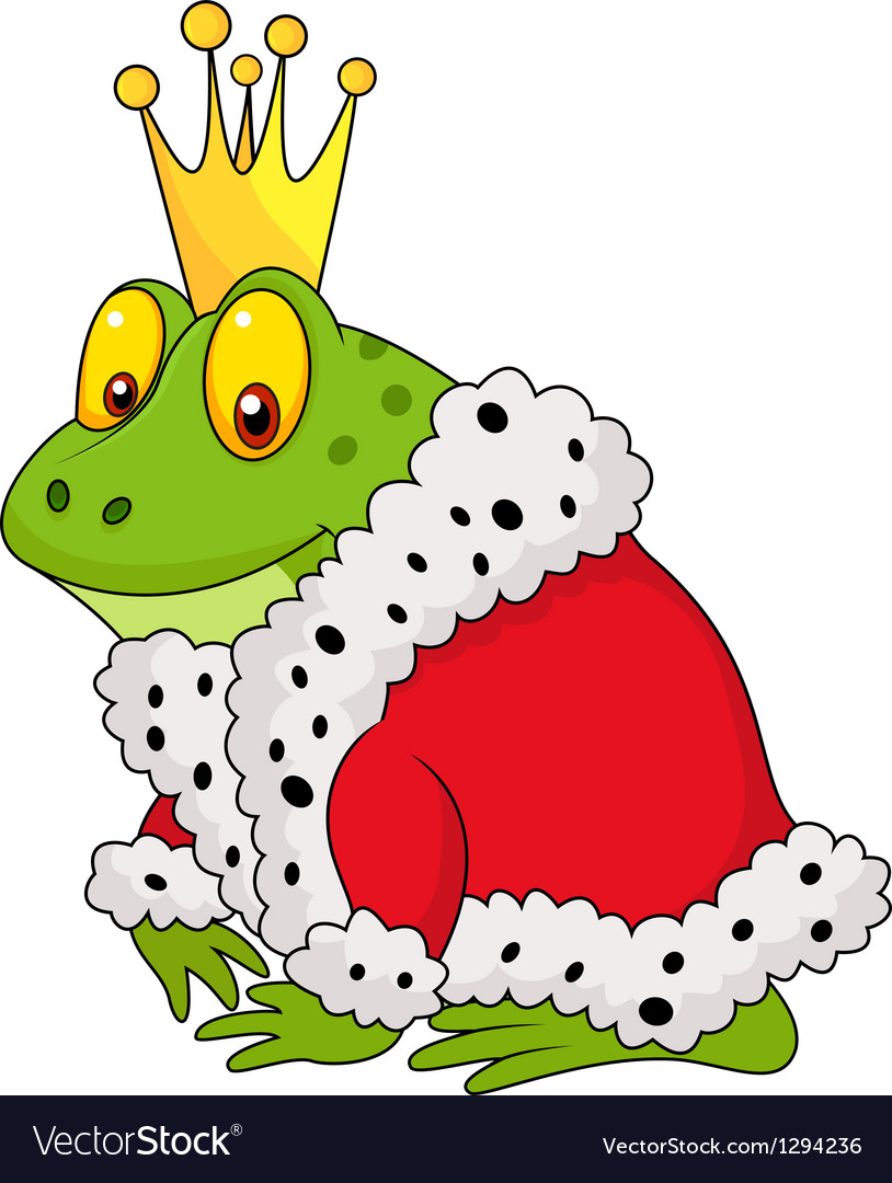 Frog king cartoon Royalty Free Vector Image - VectorStock