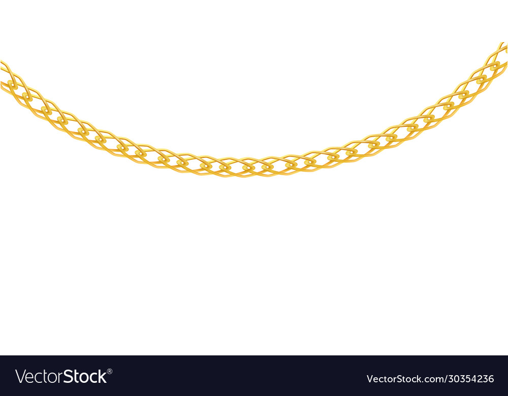 Jewelry golden chain element realistic Royalty Free Vector