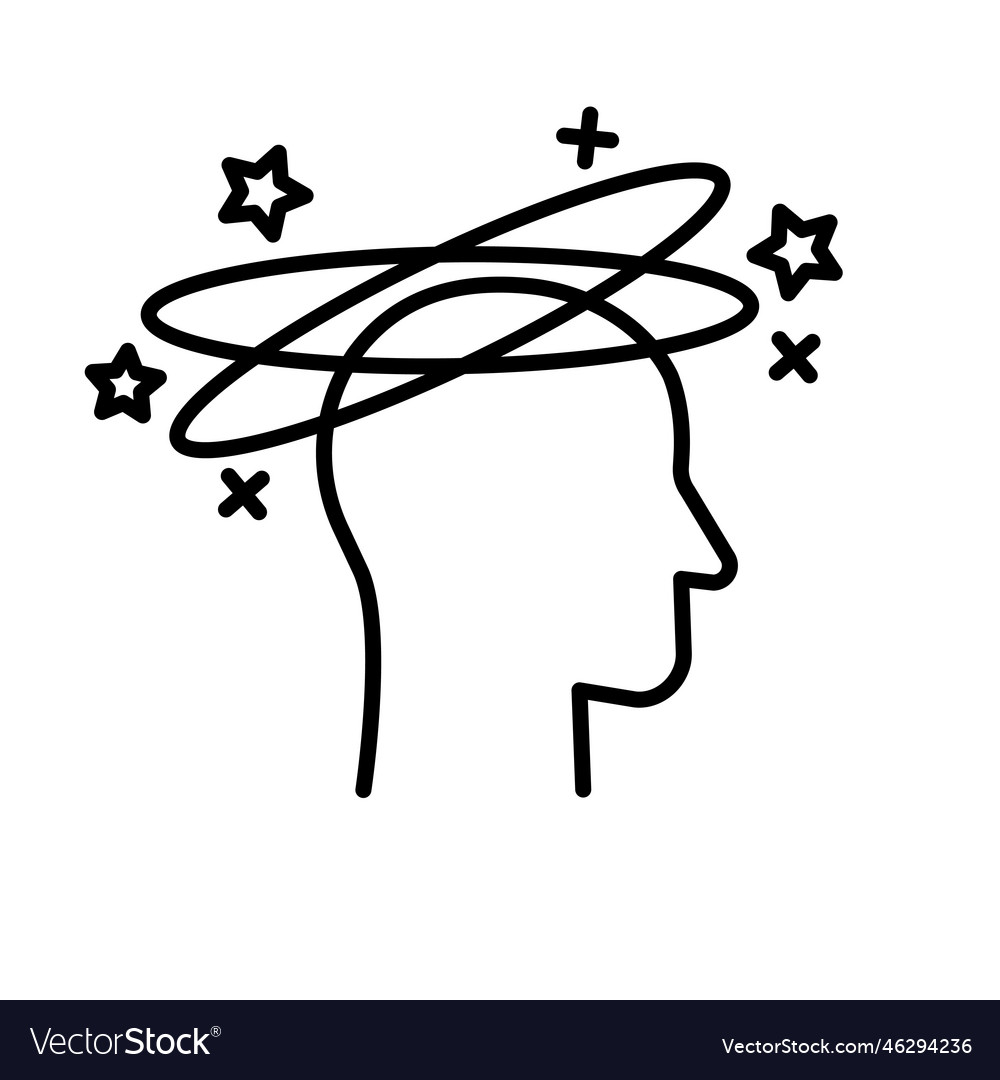 Man feel dizzy and headache tired with nausea Vector Image