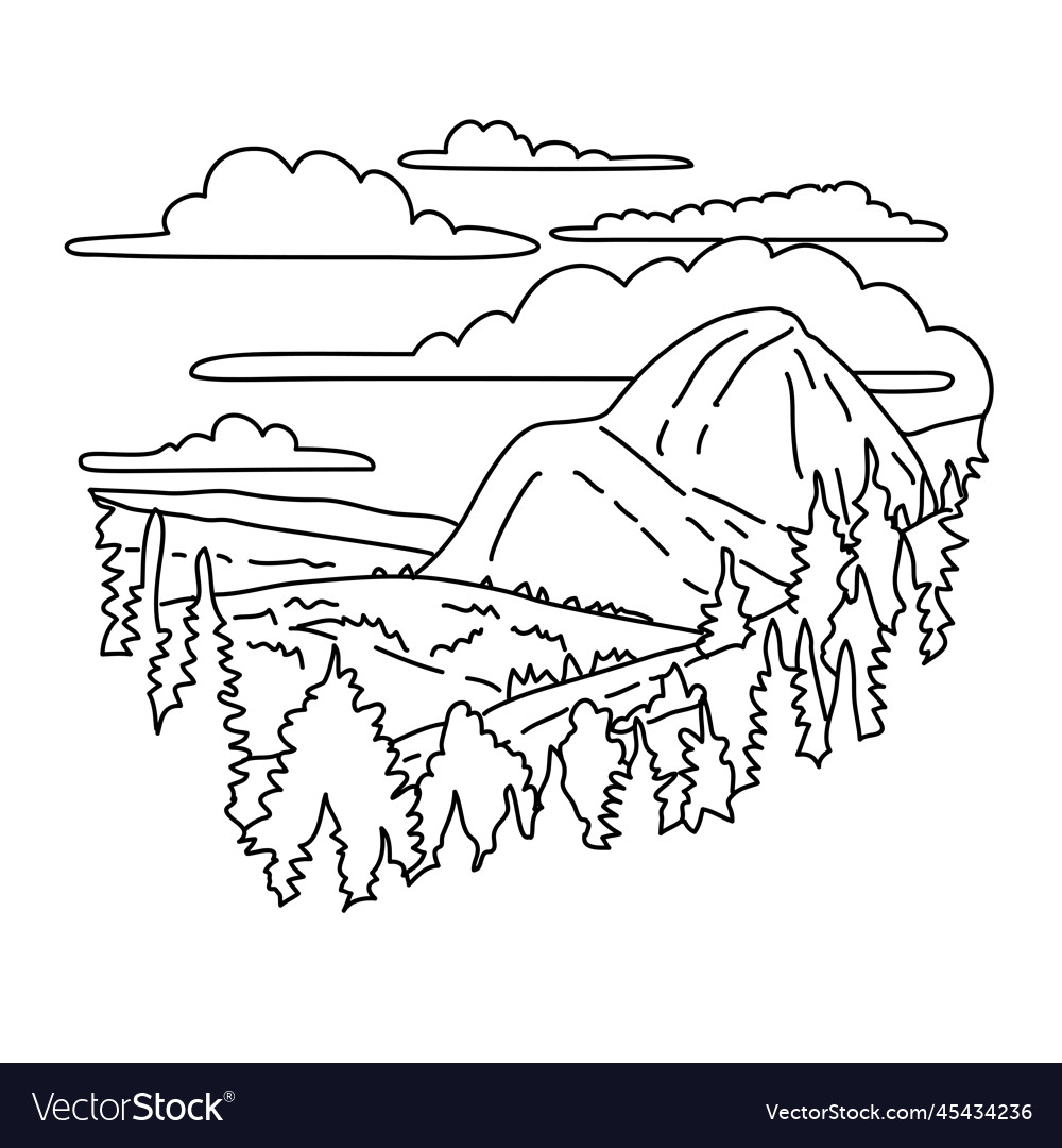 Olmsted point with view of half dome in yosemite Vector Image