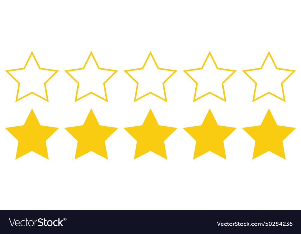 Stars icon five star rating sign isolated element