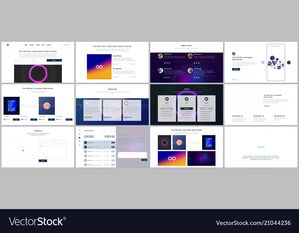 Templates for website design minimal Royalty Free Vector