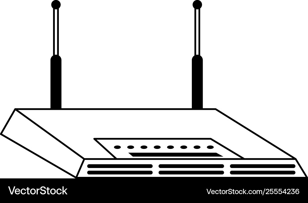 Wifi router device isolated symbol in black Vector Image