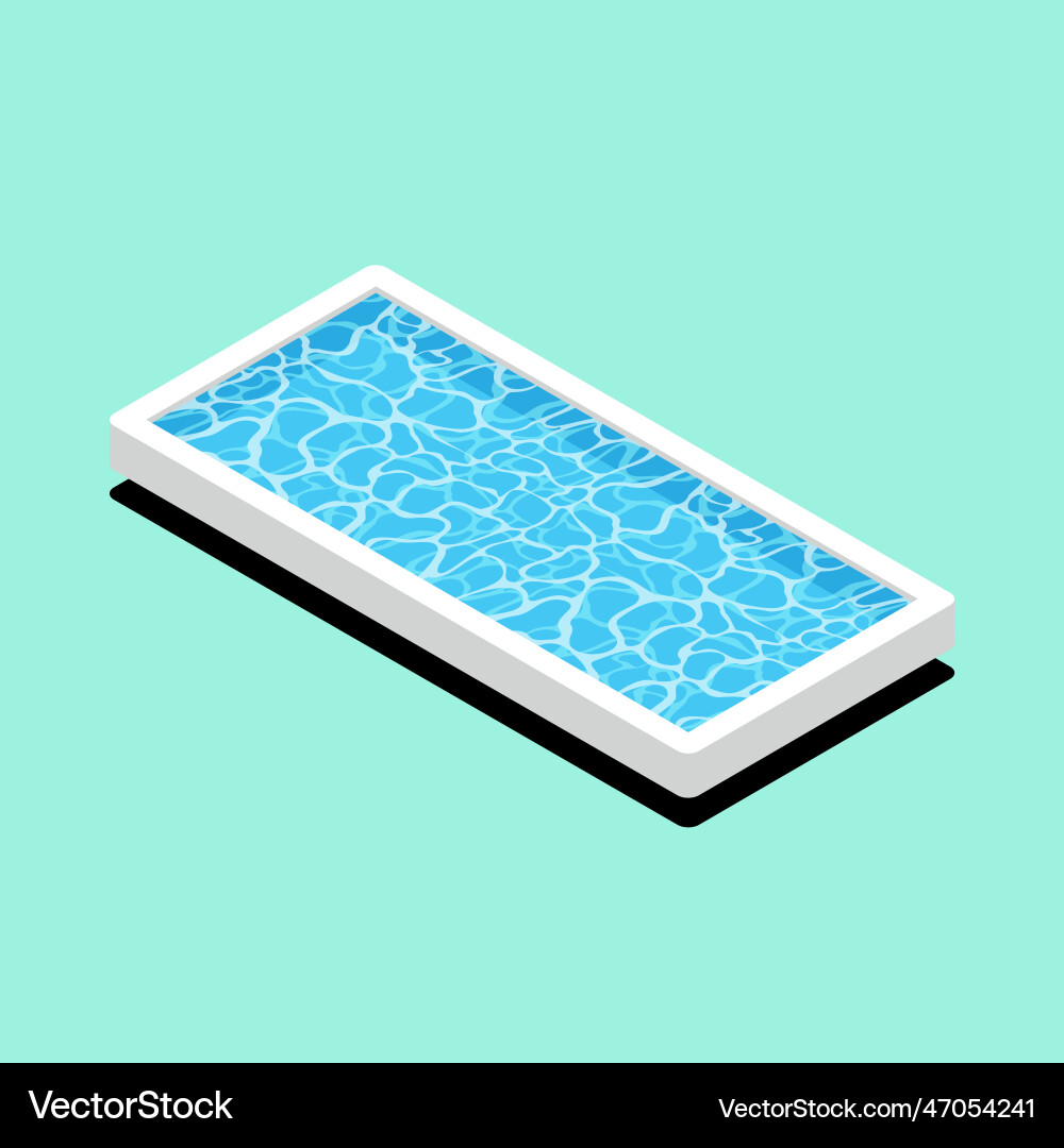 3d isometric rectangle swimming pool Royalty Free Vector