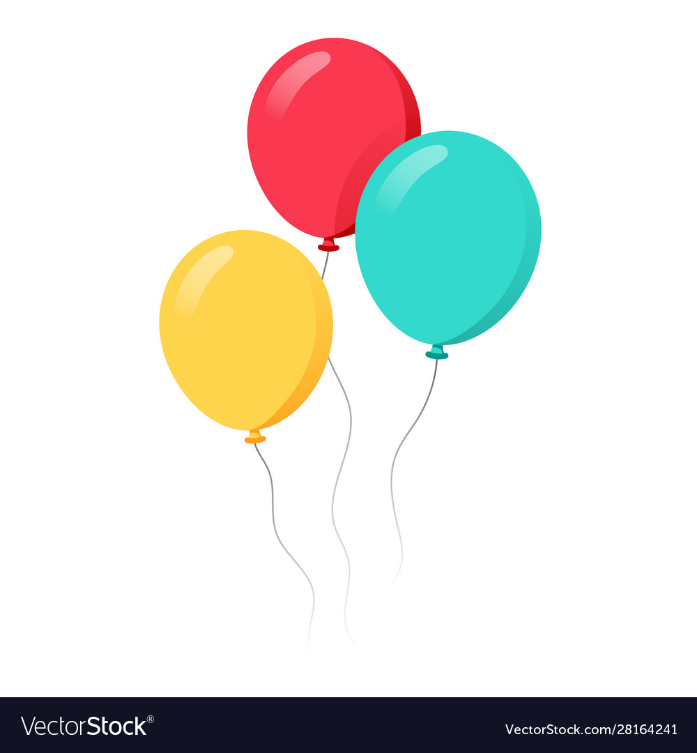 Cartoon Of Balloons / Red and yellow hop onto the balloon and start to