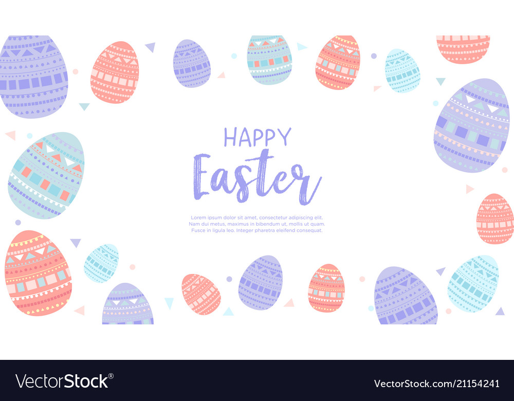 Happy Easter Wallpaper With Eggs Royalty Free Vector Image