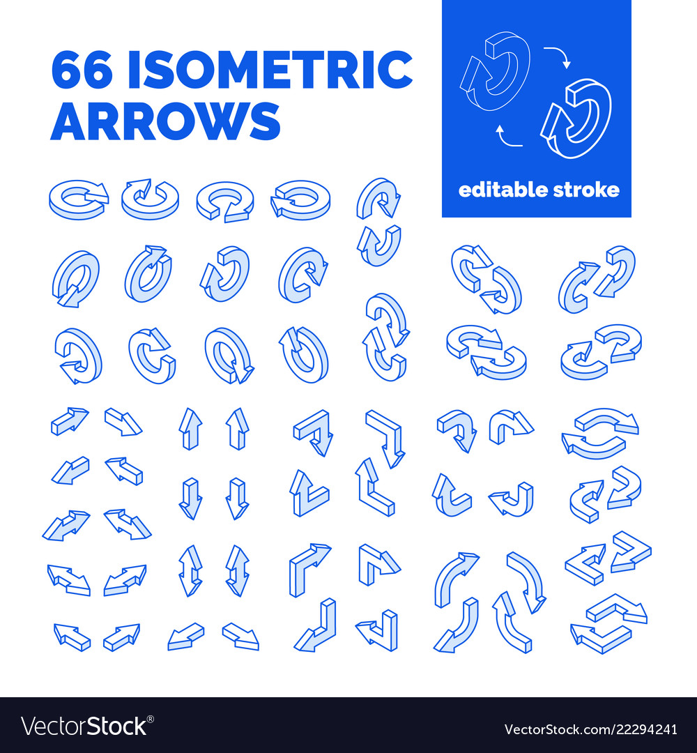 Isometric arrows set vector image Isometric arrows set