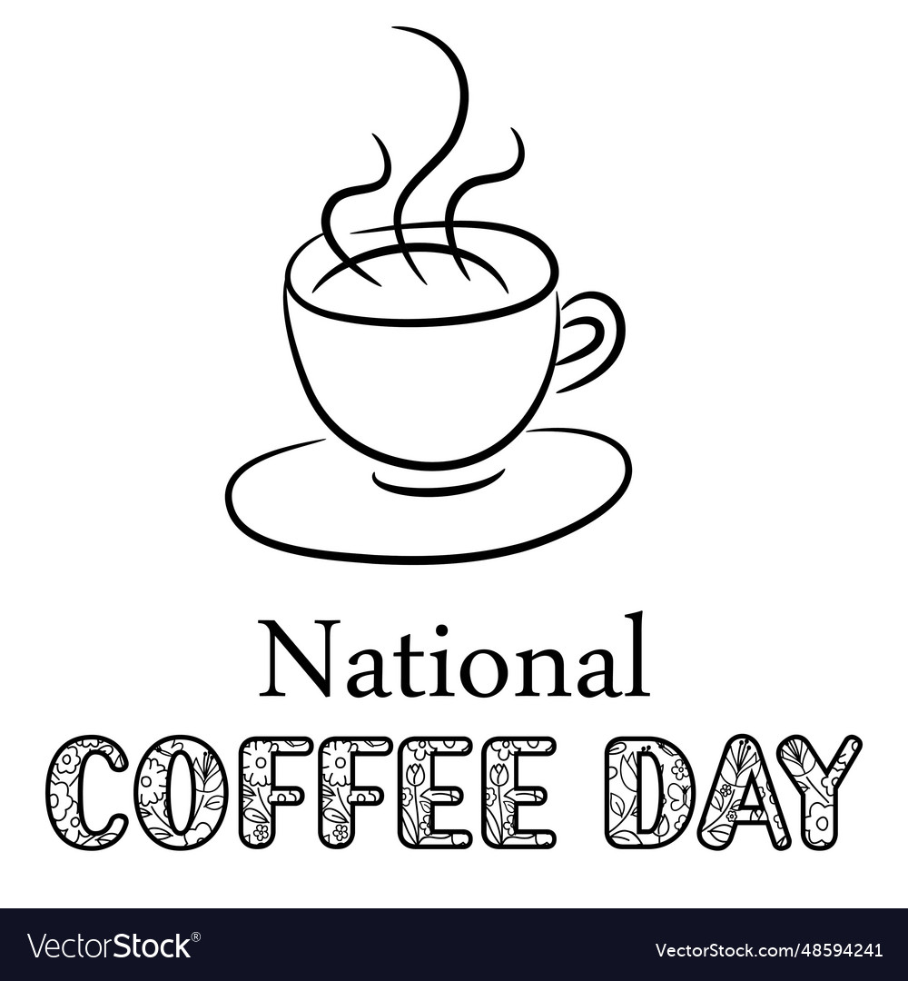 National coffee day sign and badge